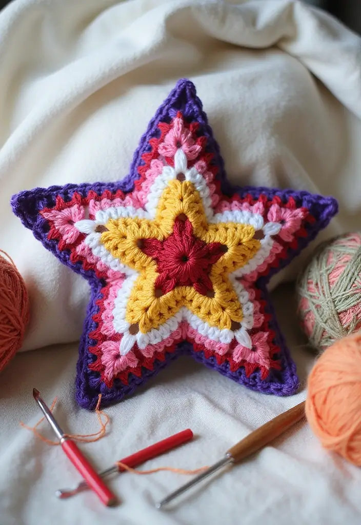 26 Charming Ideas on How to Crochet a Star Step-by-Step - 1. Classic Five-Point Star