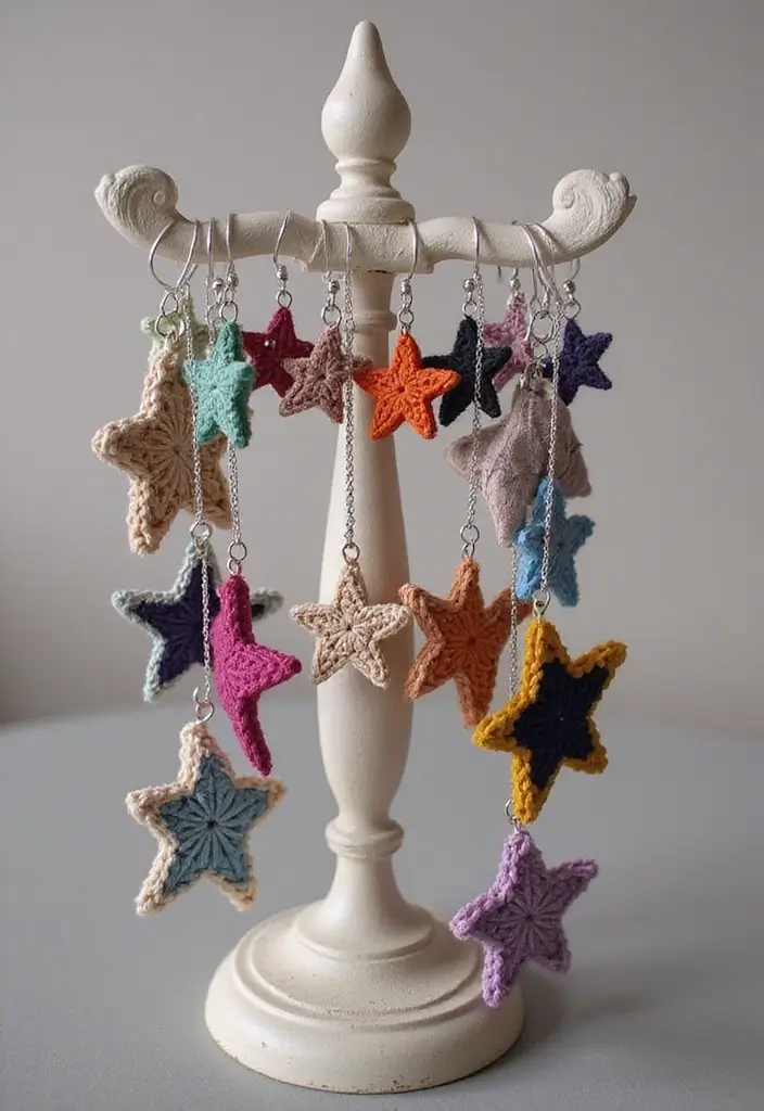 26 Charming Ideas on How to Crochet a Star Step-by-Step - 13. Crochet Star Jewelry