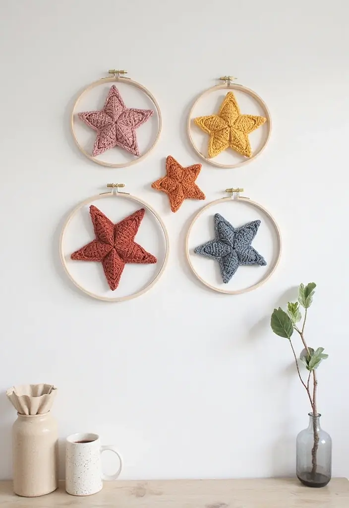 26 Charming Ideas on How to Crochet a Star Step-by-Step - 14. Star Wall Art