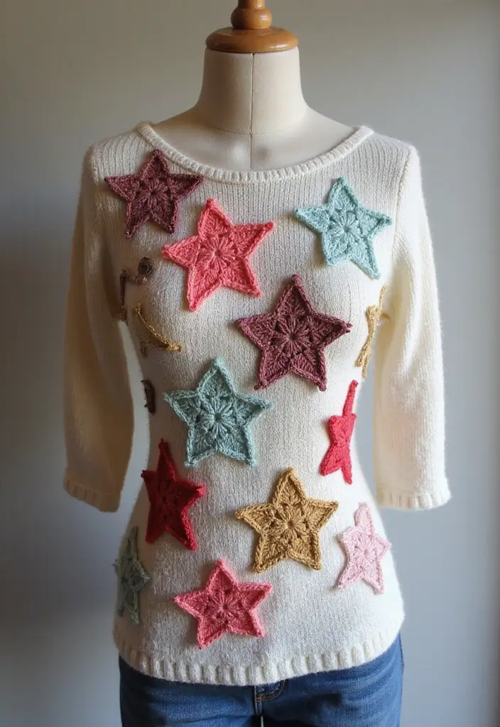 26 Charming Ideas on How to Crochet a Star Step-by-Step - 18. Star Appliqués