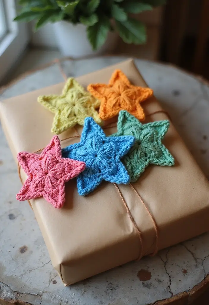 26 Charming Ideas on How to Crochet a Star Step-by-Step - 25. Star-shaped Gift Wrapping