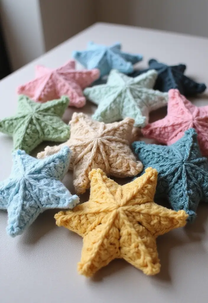 26 Charming Ideas on How to Crochet a Star Step-by-Step - 6. Layered Star Ornaments