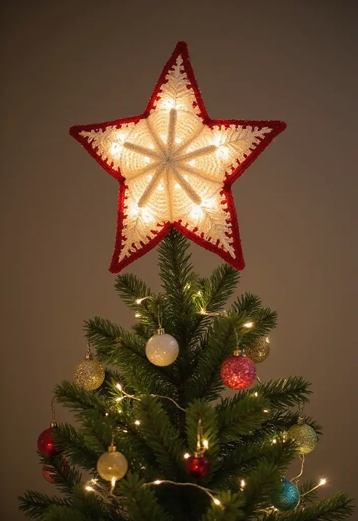 26 Charming Ideas on How to Crochet a Star Step-by-Step - 9. Star Christmas Tree Topper