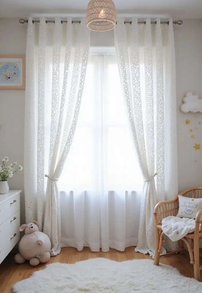 26 Cortinas Tejidas a Crochet Ganchillo para Decorar tu Hogar - 1. Cortinas de Nubes de Crochet