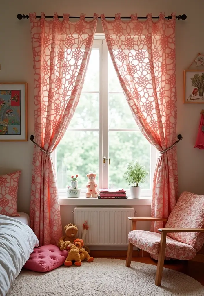 26 Cortinas Tejidas a Crochet Ganchillo para Decorar tu Hogar - 19. Cortinas de Ganchillo con Motivos Geométricos