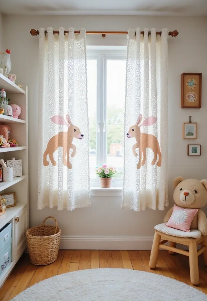 26 Cortinas Tejidas a Crochet Ganchillo para Decorar tu Hogar - 3. Cortinas con Motivos de Animales
