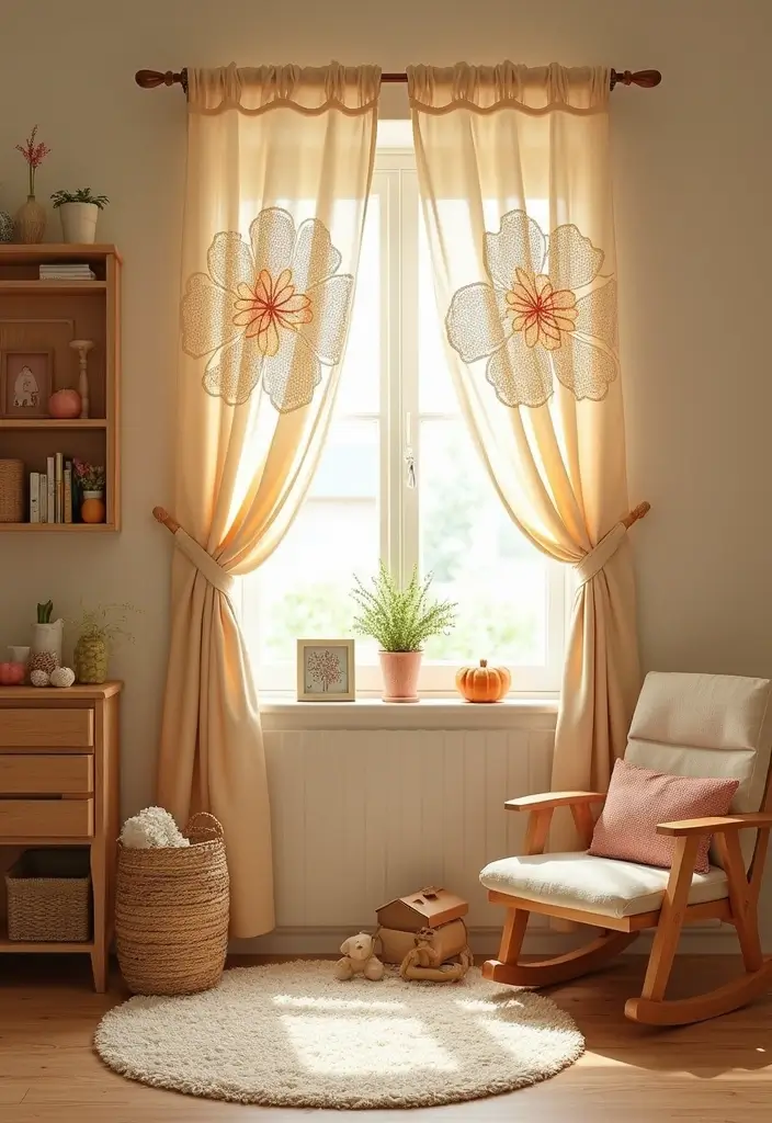 26 Cortinas Tejidas a Crochet Ganchillo para Decorar tu Hogar - 8. Cortinas con Motivos de Flor