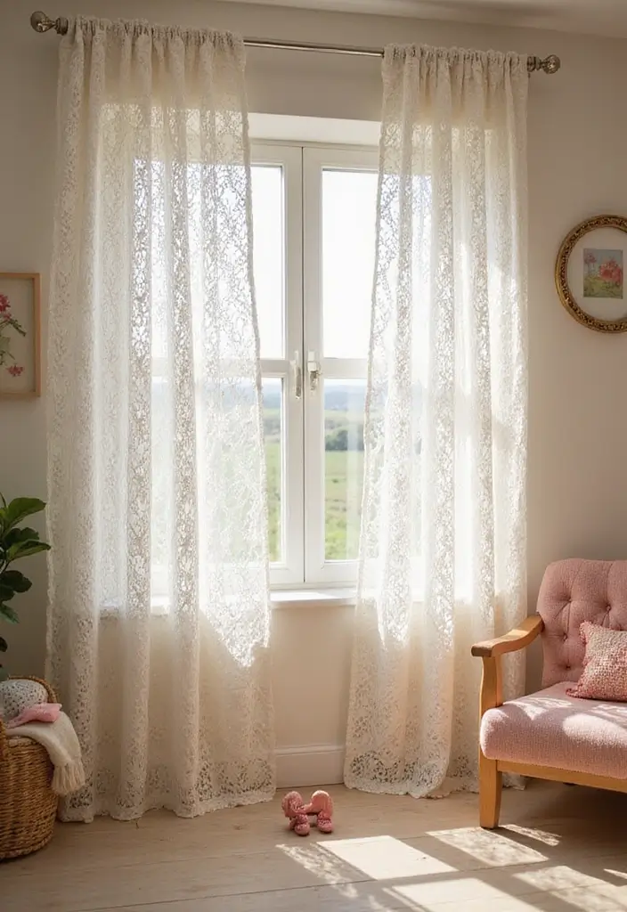 26 Cortinas Tejidas a Crochet Ganchillo para Decorar tu Hogar - 9. Cortinas de Ganchillo de Punto Abierto