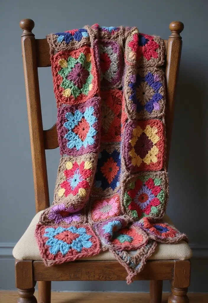 26 Creative Tutorials on How to Crochet a Granny Square for Beginners - 14. Granny Square Scarf