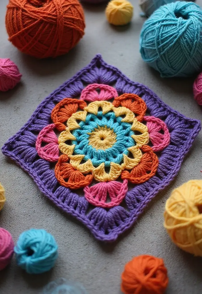 26 Creative Tutorials on How to Crochet a Granny Square for Beginners - 2. Solid Granny Square