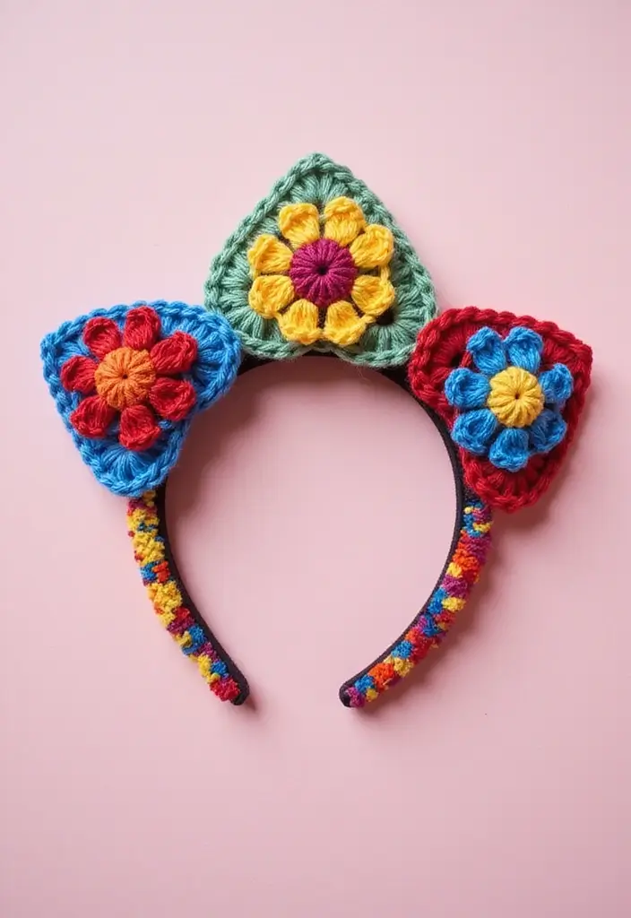 26 Creative Tutorials on How to Crochet a Granny Square for Beginners - 21. Granny Square Headband