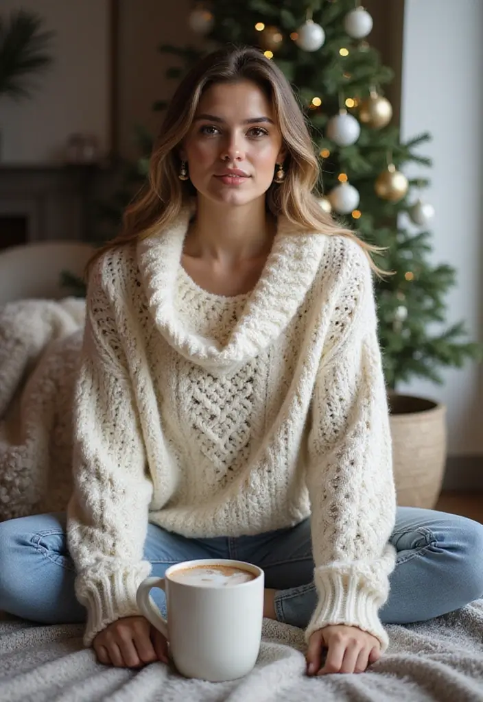 26 Crochet Doll Clothes Free Pattern Ideas for Tiny Fashionistas - 16. Cozy Cowl Neck Sweater