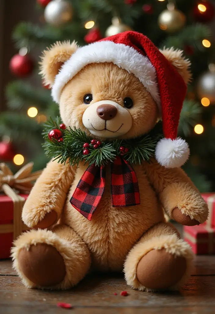 26 Crochet Teddy Bear Pattern Free Ideas for Handmade Gifts - 15. Holiday-Themed Bear