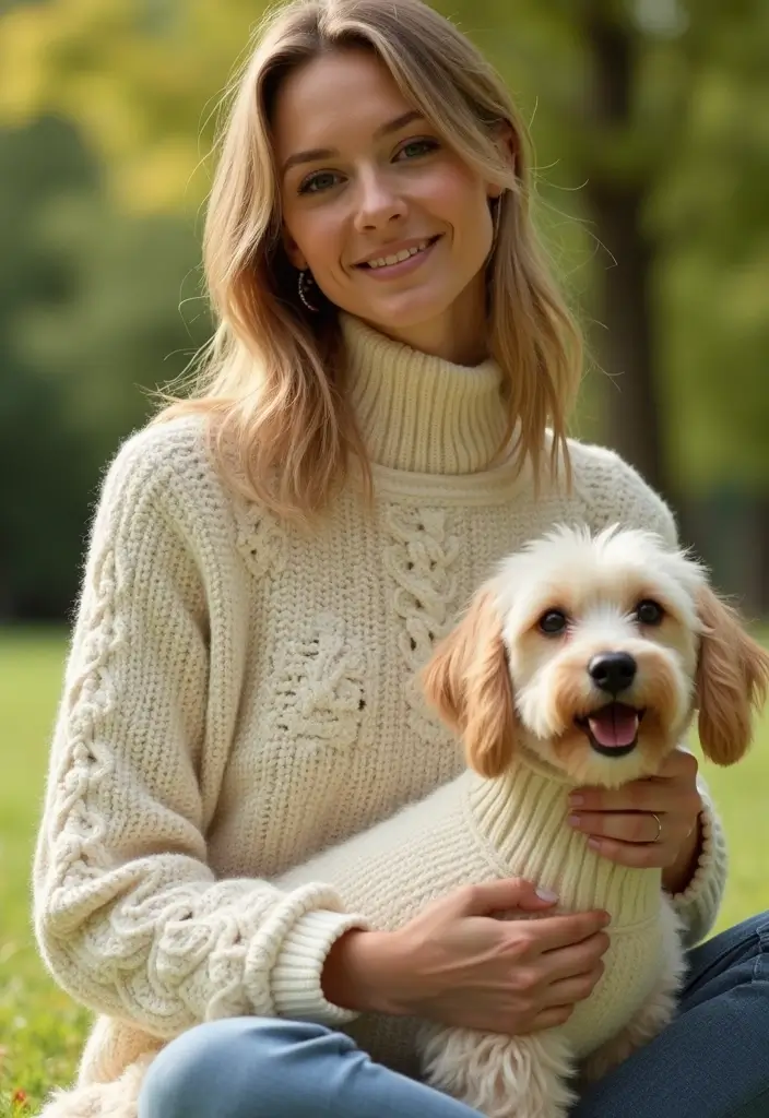 26 Cute Crochet Dog Sweater Free Pattern Ideas for Your Pet - 1. The Classic Cable Knit Sweater