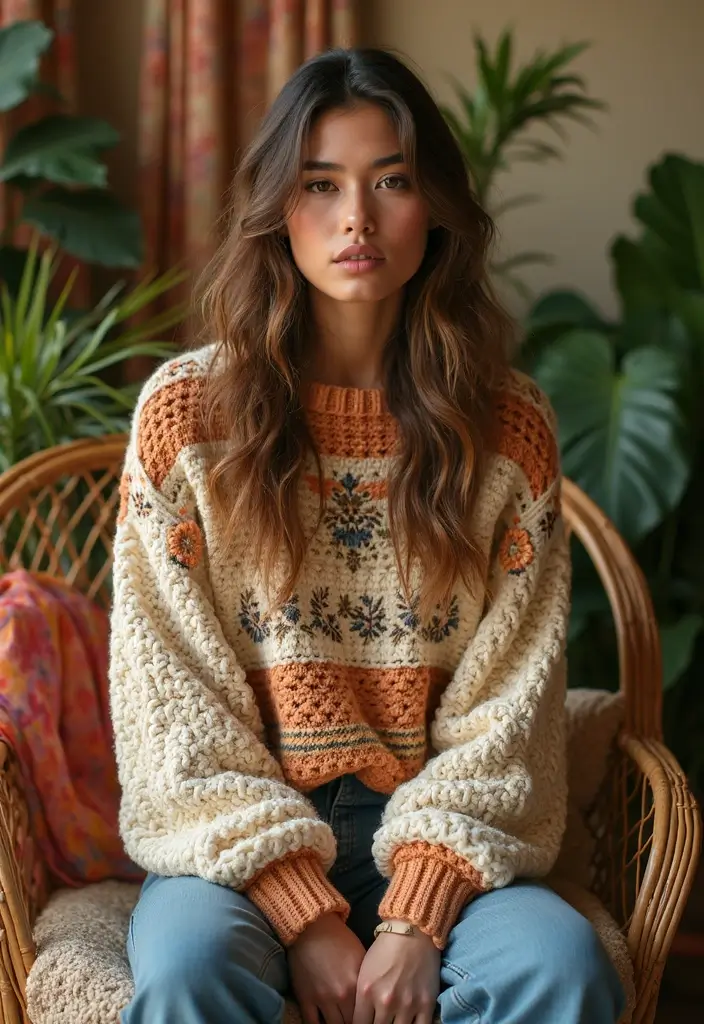 26 Cute Crochet Dog Sweater Free Pattern Ideas for Your Pet - 10. The Bohemian Sweater