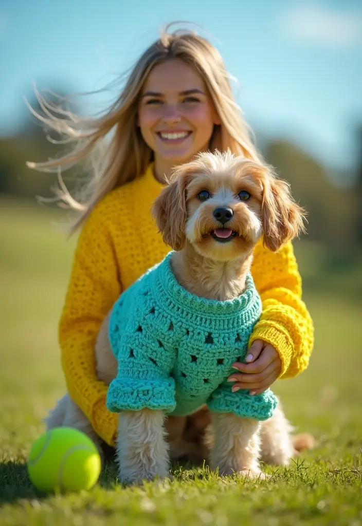 26 Cute Crochet Dog Sweater Free Pattern Ideas for Your Pet - 3. The Sporty Pullover Sweater