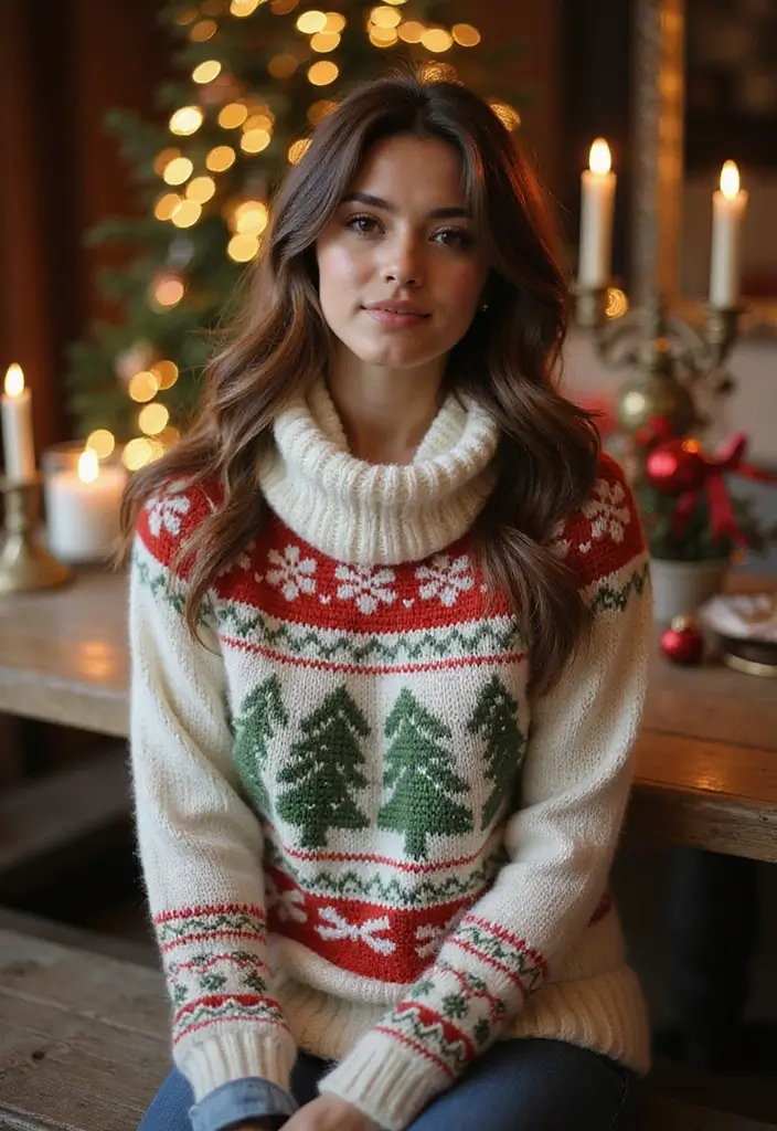 26 Cute Crochet Dog Sweater Free Pattern Ideas for Your Pet - 6. The Holiday Sweater