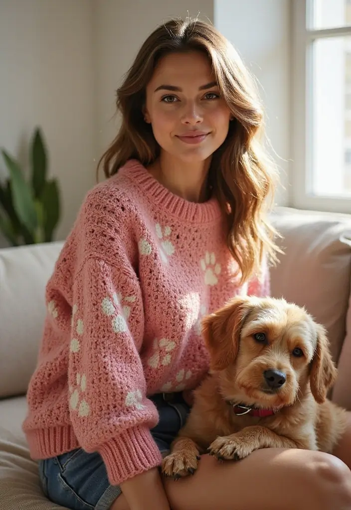 26 Cute Crochet Dog Sweater Free Pattern Ideas for Your Pet - 7. The Reversible Sweater