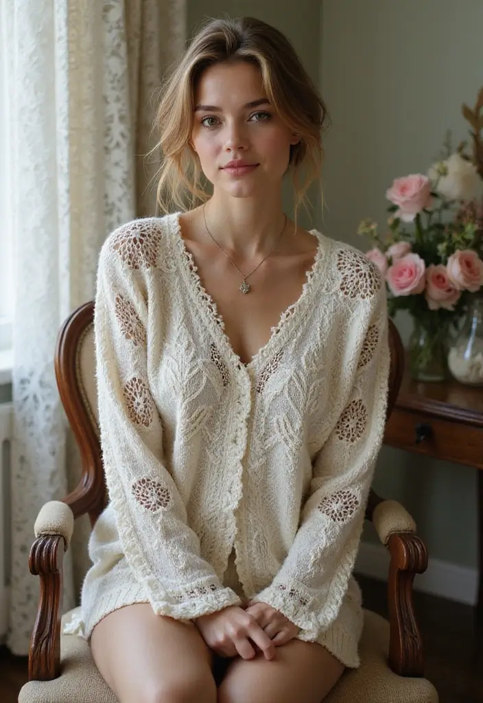 26 Cute Crochet Dog Sweater Free Pattern Ideas for Your Pet - 8. The Vintage Lace Sweater