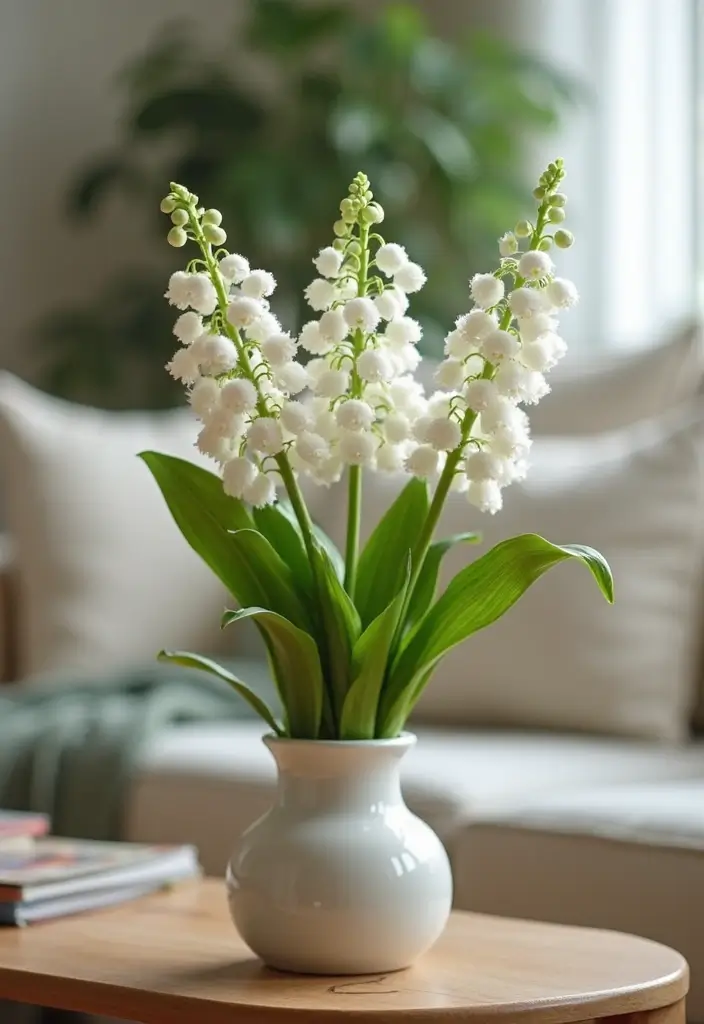 26 Lily of the Valley Crochet Ideas: Delicate and Beautiful - 1. Lily of the Valley Crochet Flowers for Home Decor