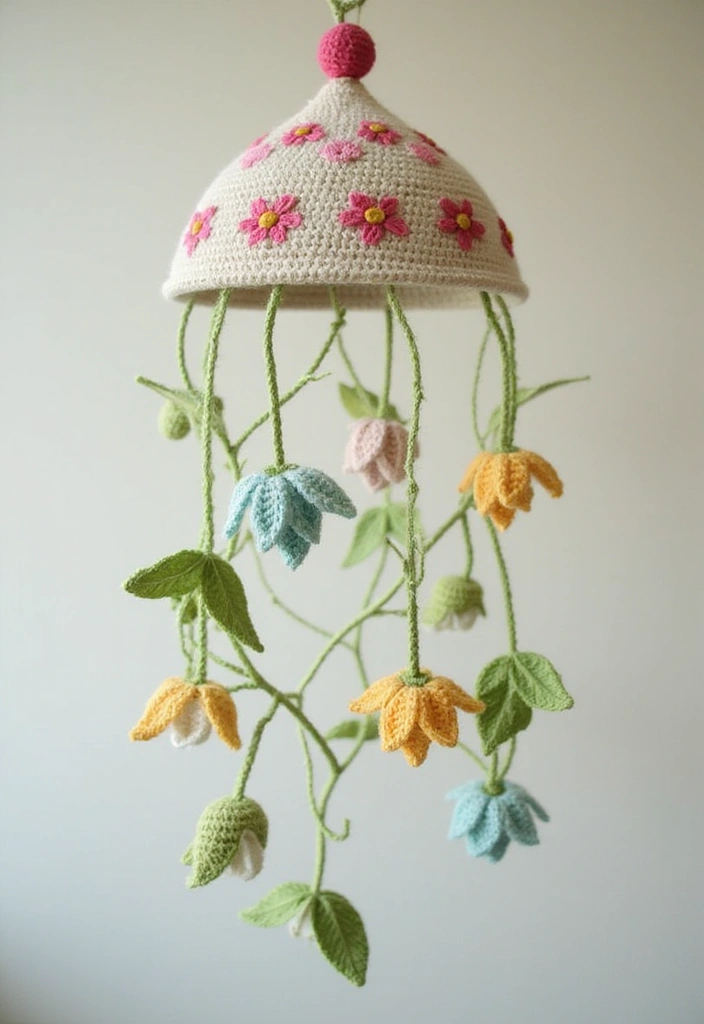 26 Lily of the Valley Crochet Ideas: Delicate and Beautiful - 13. Whimsical Lily of the Valley Crochet Mobile