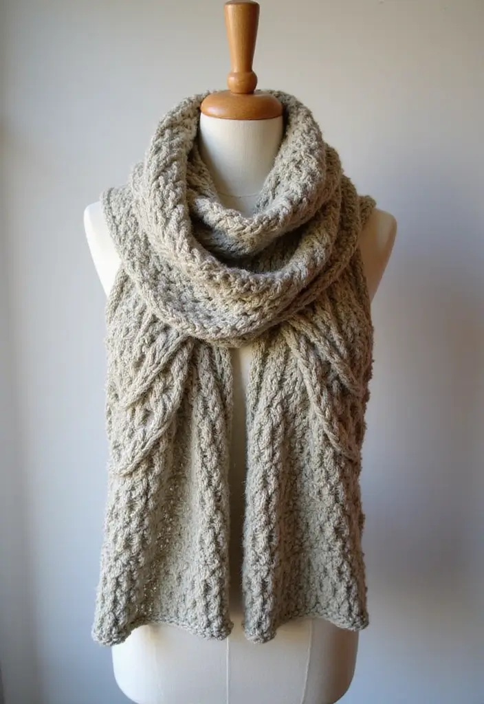 26 Lily of the Valley Crochet Ideas: Delicate and Beautiful - 18. Beautiful Lily of the Valley Crochet Scarf