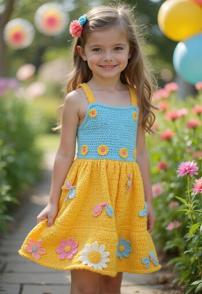 26 Modèles de Robes au Crochet Élégantes pour Toutes les Occasions - 18. La Robe de Fête Enfantine