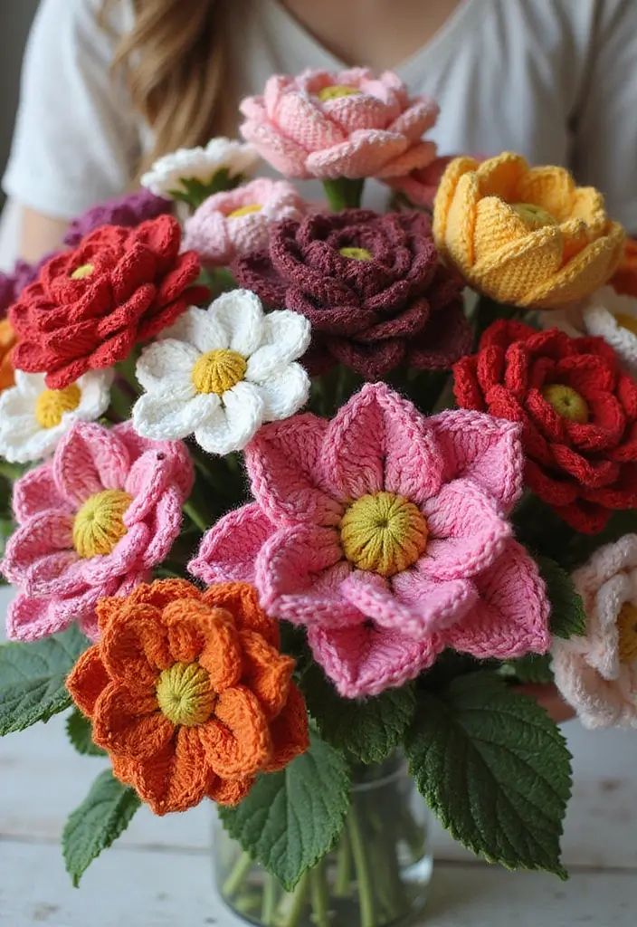 26 Ramos de Flores a Crochet Ideas Creativas y Románticas - 22. Ramos de Flores para Diferentes Culturas