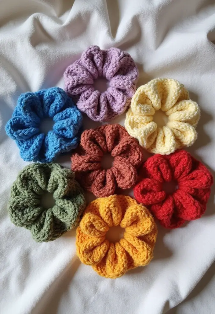 26 Step-by-Step Guides on How to Crochet for Beginners: Simple and Fun - 21. Crochet Scrunchies: A Trendy Accessory