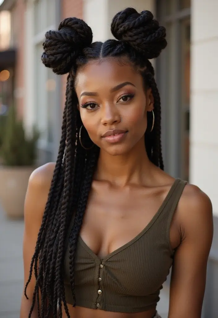 27 Beautiful Crochet Styles for Black Women: Elegant and Modern - 18. Chunky Braids