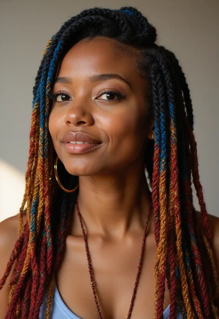 27 Beautiful Crochet Styles for Black Women: Elegant and Modern - 23. Threaded Locs