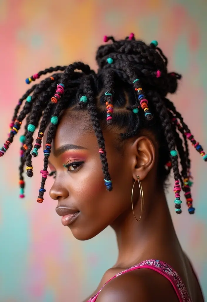 27 Beautiful Crochet Styles for Black Women: Elegant and Modern - 7. Twisted Bantu Knots