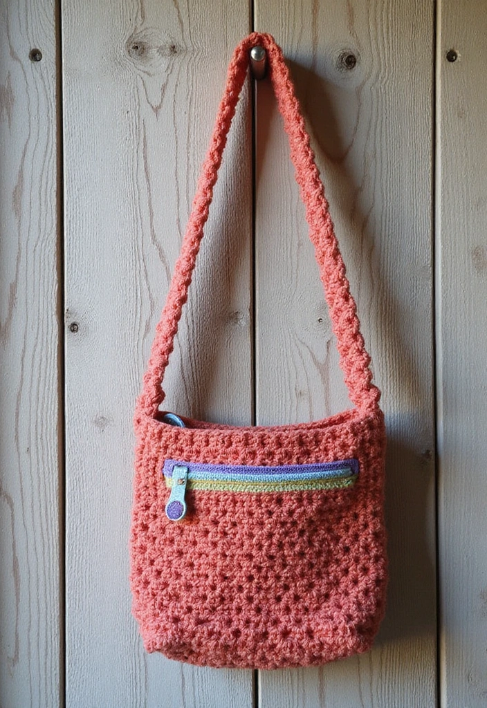 27 Chic Modèles de Sac en Crochet Faciles à Réaliser à la Maison - 1. Sac en Bandoulière Minimaliste