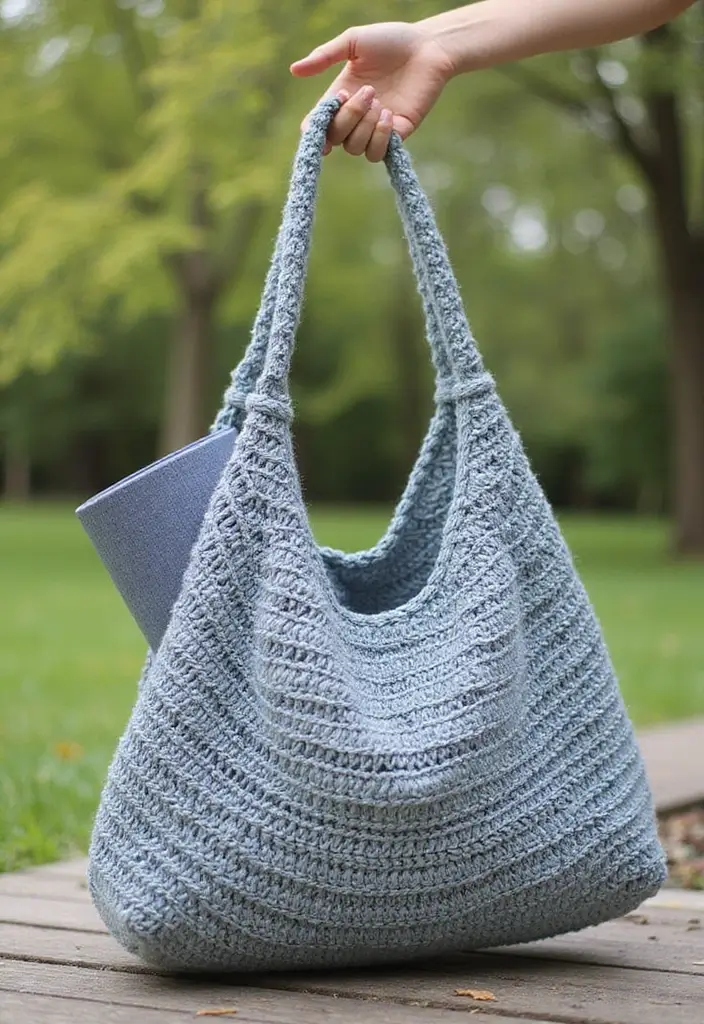 27 Chic Modèles de Sac en Crochet Faciles à Réaliser à la Maison - 11. Sac de Yoga en Crochet