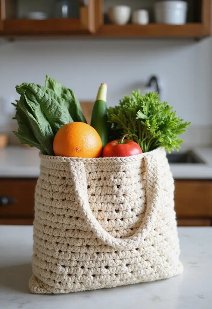27 Chic Modèles de Sac en Crochet Faciles à Réaliser à la Maison - 13. Sac de Course Tissé