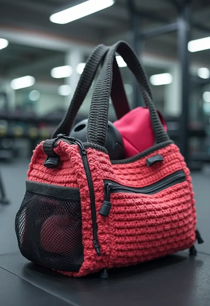 27 Chic Modèles de Sac en Crochet Faciles à Réaliser à la Maison - 15. Sac de Sport en Crochet