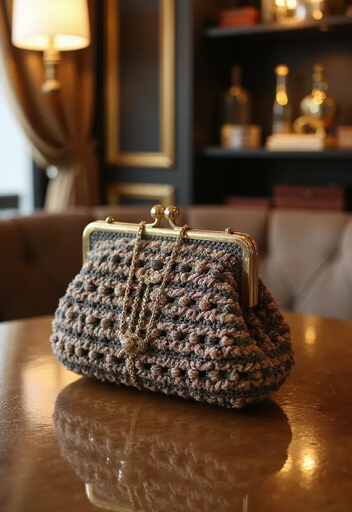 27 Chic Modèles de Sac en Crochet Faciles à Réaliser à la Maison - 17. Sac de Soirée avec Motif à Pois
