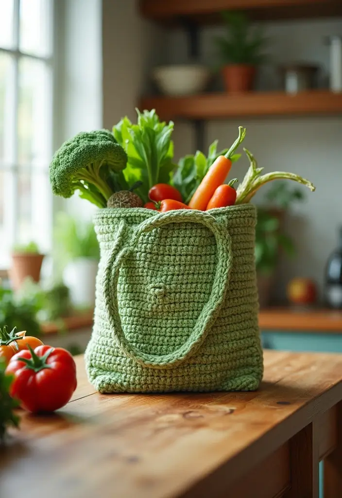 27 Chic Modèles de Sac en Crochet Faciles à Réaliser à la Maison - 2. Tote Bag Écologique