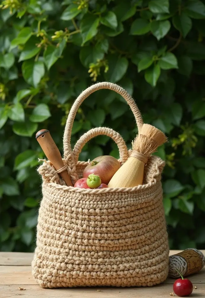 27 Chic Modèles de Sac en Crochet Faciles à Réaliser à la Maison - 21. Sac en Crochet Inspiré de la Nature