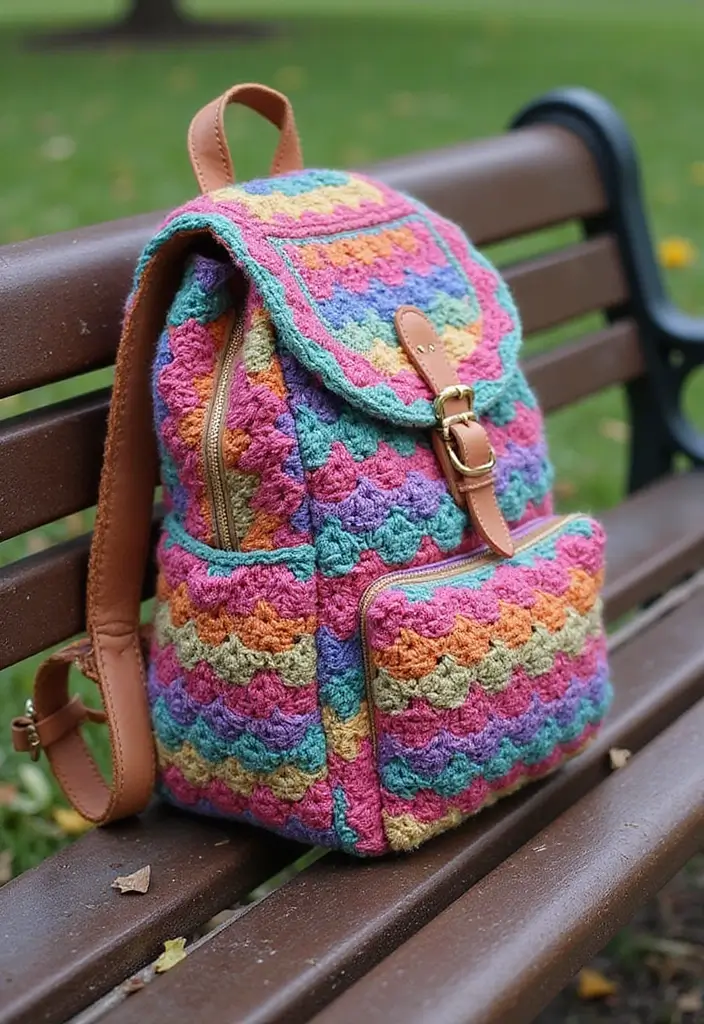 27 Chic Modèles de Sac en Crochet Faciles à Réaliser à la Maison - 5. Sac à Dos Pratique