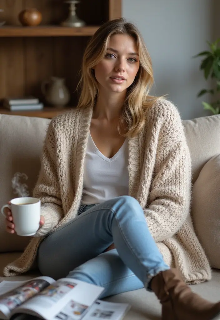 27 Crochet Cardigan Pattern Free Women Designs for Every Season - 15. Casual Weekend Cardigan