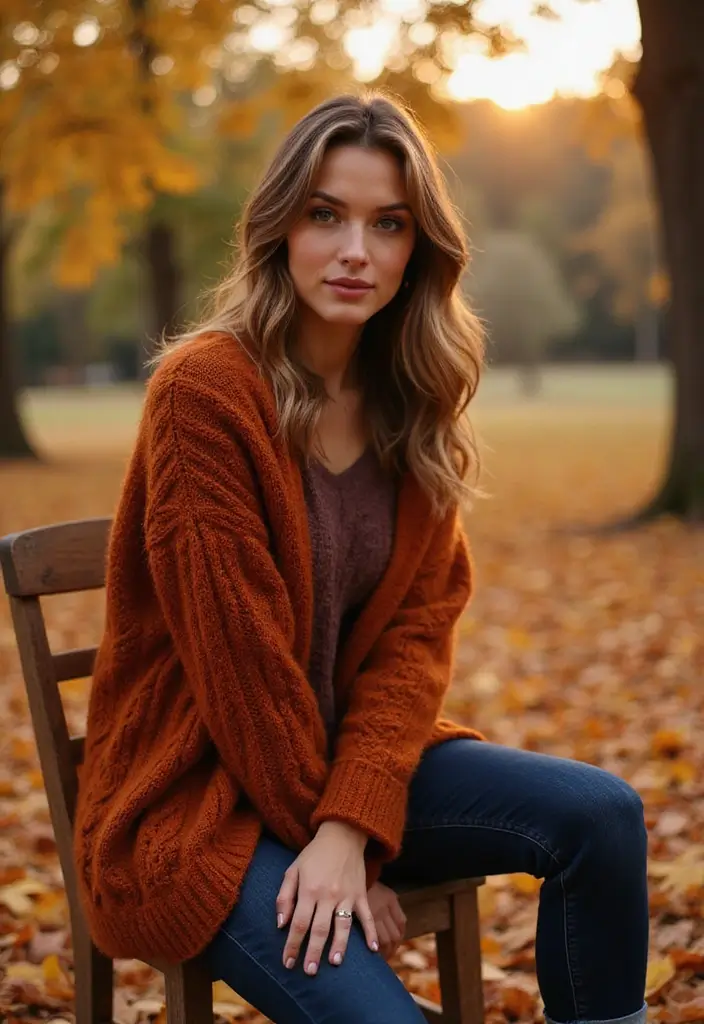27 Crochet Cardigan Pattern Free Women Designs for Every Season - 3. Cozy Autumn Wrap Cardigan