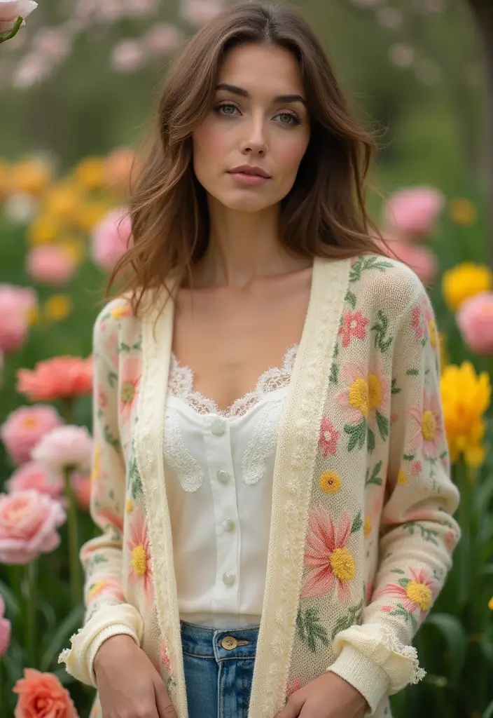 27 Crochet Cardigan Pattern Free Women Designs for Every Season - 8. Garden Party Cardigan