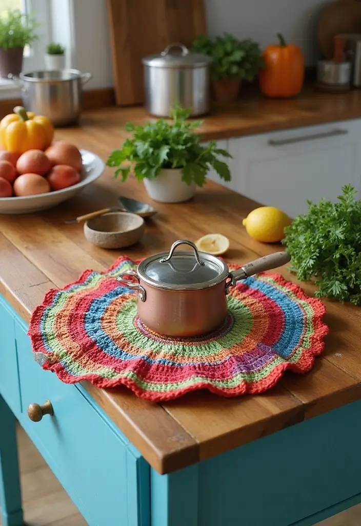 27 Crochet Pot Holders Free Pattern Designs for Your Kitchen - 14. Spiral Pot Holder