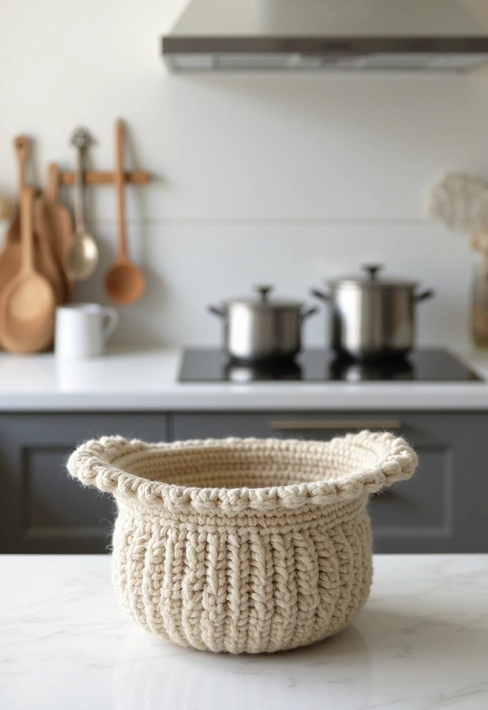 27 Crochet Pot Holders Free Pattern Designs for Your Kitchen - 16. Ribbed Pot Holder