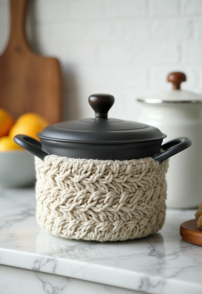 27 Crochet Pot Holders Free Pattern Designs for Your Kitchen - 4. Textured Cable Pot Holder