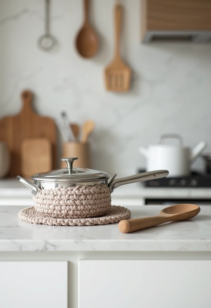 27 Crochet Pot Holders Free Pattern Designs for Your Kitchen - 8. Modern Geometric Pot Holder