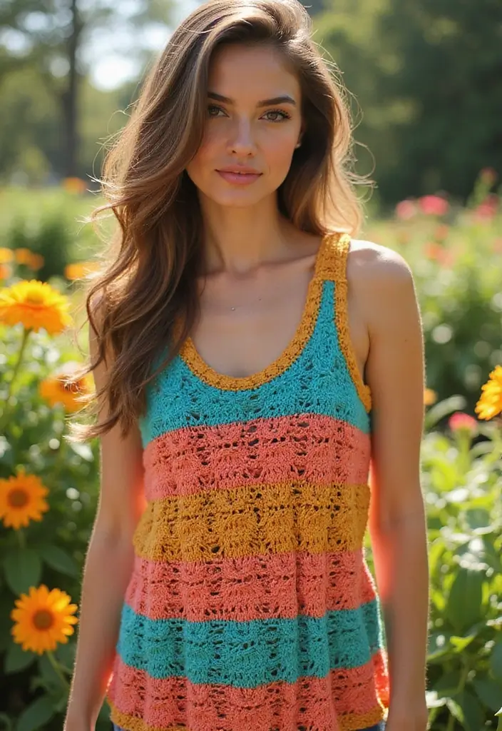 27 Modèles de Gilet en Crochet Élégant pour Femme Débutante - 20. Gilet en Crochet Color Block