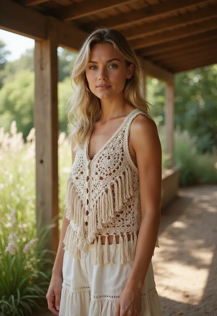 27 Modèles de Gilet en Crochet Élégant pour Femme Débutante - 3. Gilet Boho au Crochet