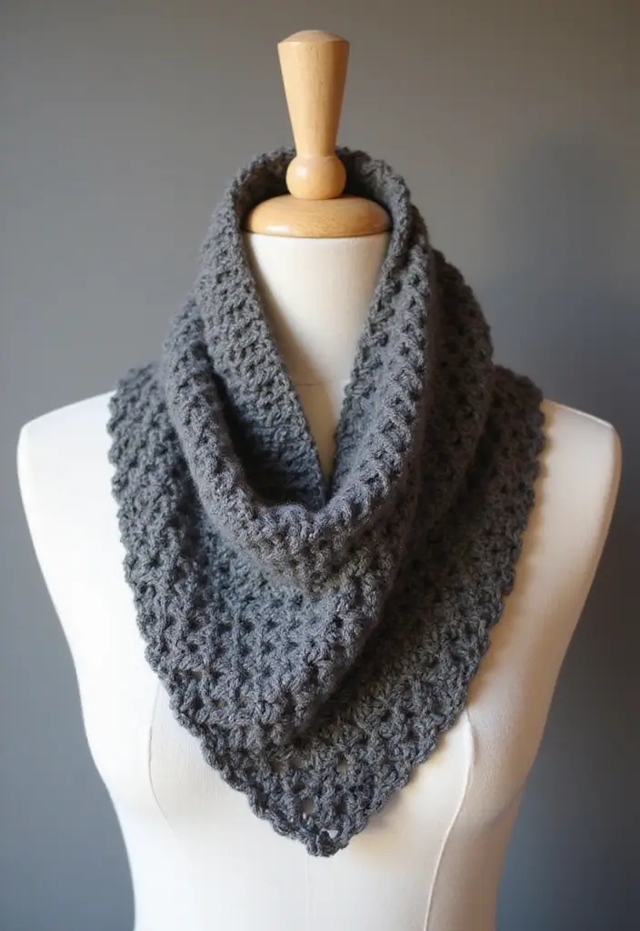 27 Mosaic Crochet Patterns Free Charts Full of Colors and Texture - 16. Textured Cowl Neck Warmer